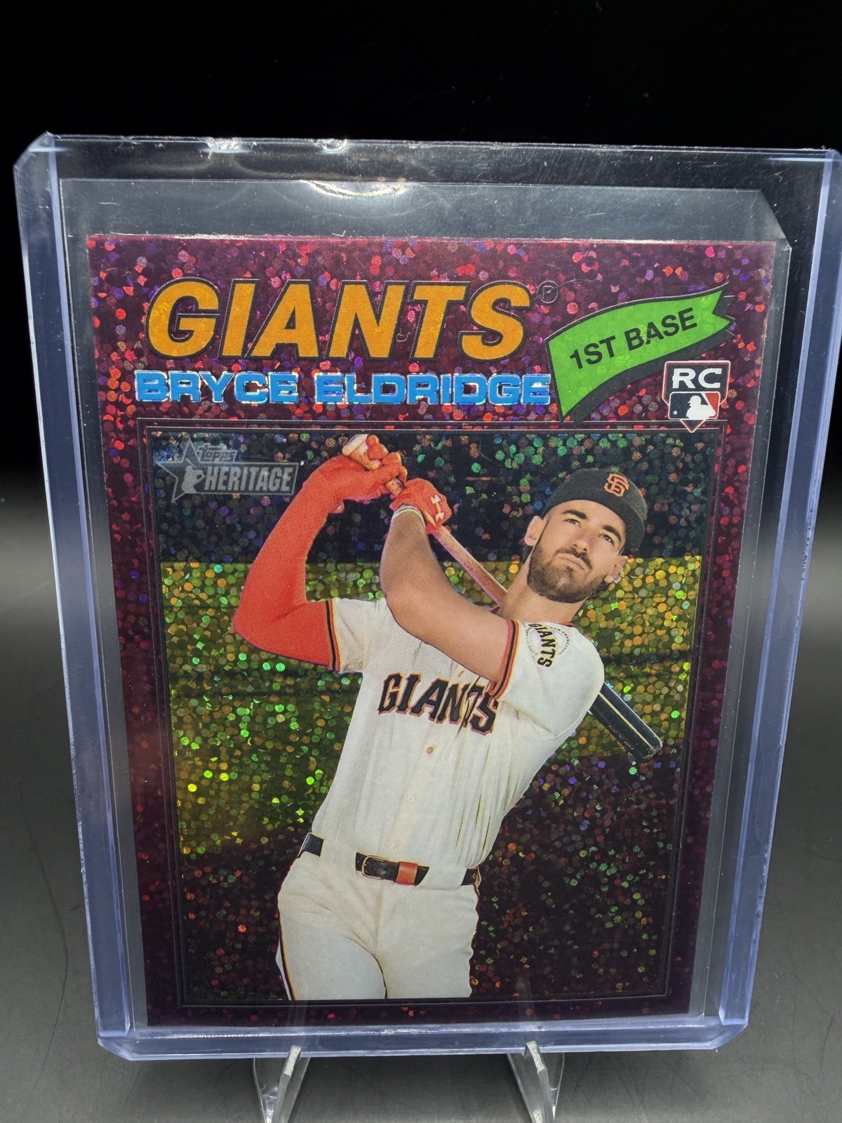 2026 Topps Heritage - Bryce Eldridge #310 Chrome Burgundy Sparkle Refractor (RC)