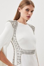 White Cap Dress Kare Millen Size 8 with Embellished Detail New with Tags