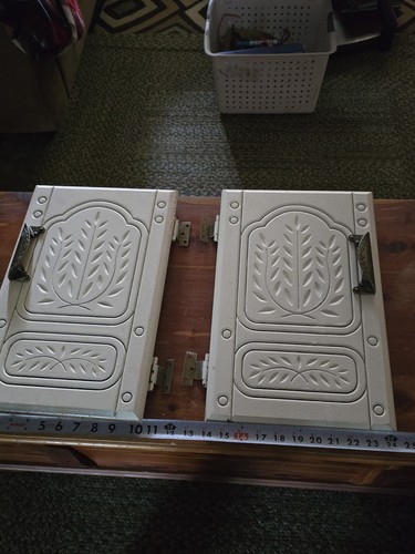 Vintage Set  Of  Intricately Carved Cabinet Doors With Detailed Handles