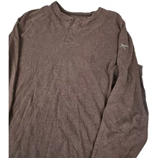 Arc’teryx Sirrus Henley Stretch Knit Long Sleeve Thermal Shirt Brown Mens Sz LG 