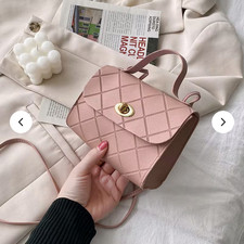 Womens Small  Baby Pink Bag with Dual Shoulder/Crossbody Wear.Bag - (T9)