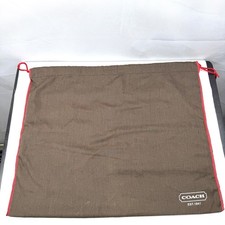 Coach Brown Cloth Protective Dust Cover Red Drawstring Bag