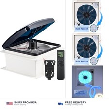 RV Vent Fan 14x14, 10-Speed Roof Vent Fan with Remote Control  Rain Sensor, ...