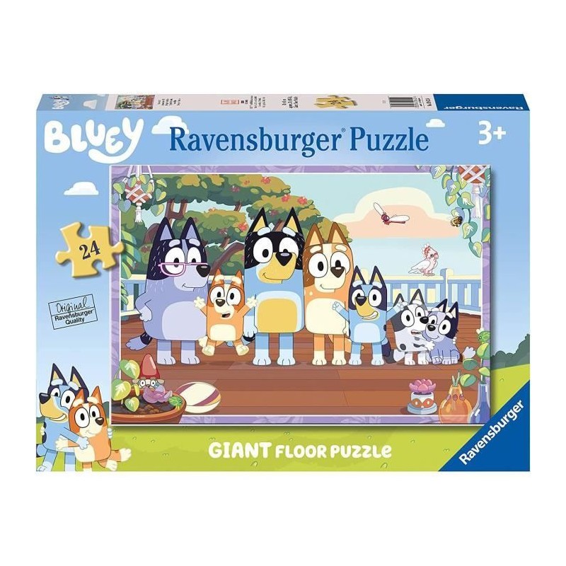 Puzzle géant Bluey 24 pièces Ravensburger, idée cadeau d'anniversaire pour 3 ans