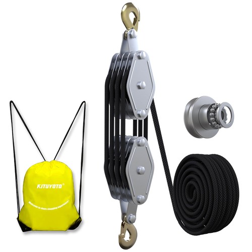 KITUYOTO Block and Tackle Riemenscheibensystem 4400 Pfund Bruchfestigkeit, 1100 Pfund...
