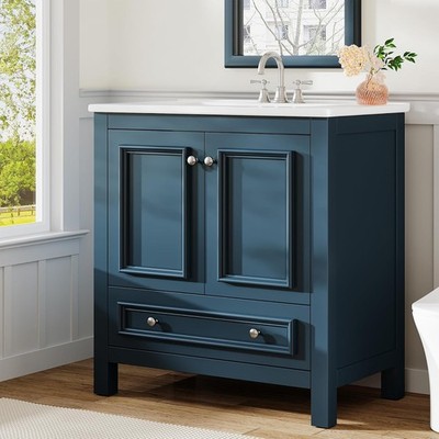 30'' Bathroom Vanity with Sink Combo Bathroom Cabinet with 2 Doors and 1 Drawer