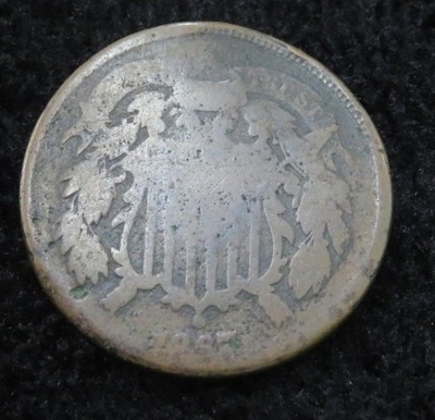 1865 Two Cent Piece * Well Worn * Pretty Rough * 6376