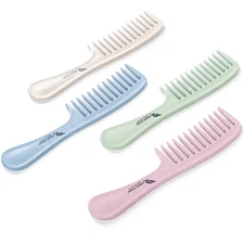 Natural Barley Wide Tooth Hairbrush – Anti-Static Detangling Comb
