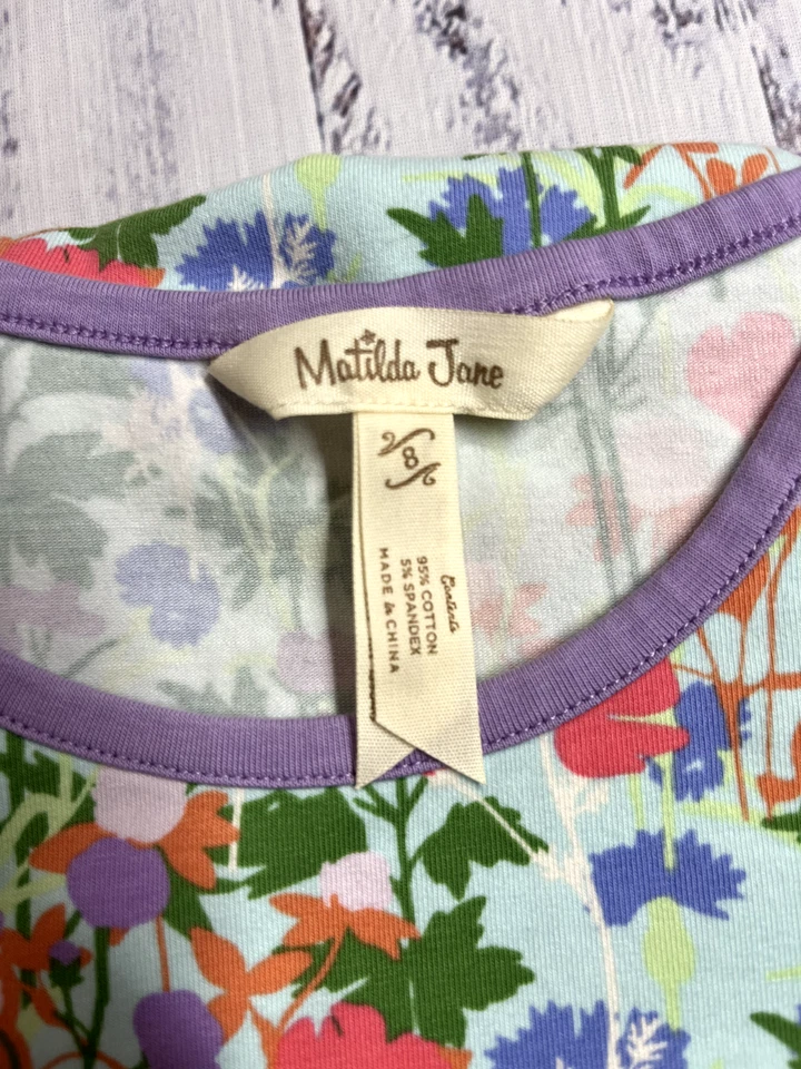 Vestido MATILDA JANE Talla 8 Flores Primavera Vamos Juntos Niñas Púrpura #A28 Foto 3 de 4