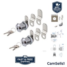 Cabinet Cam Lock, 5/8 Inch Keyed Alike Cam Locks Secure File Drawer Door Mail...