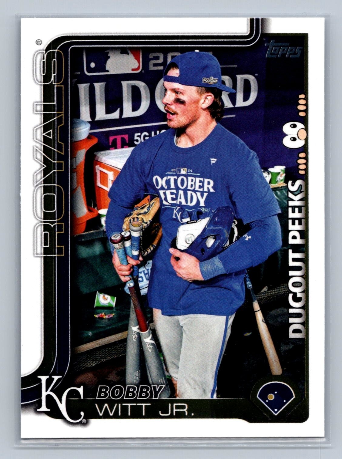 Bobby Witt Jr. #DP-8 Baseball Cards 2025 Topps Celebration Mega Box Dugout Peeks trading card — raw and PSA graded price guide