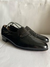 Vintage Bally Suisse Patent Leather Black Shoes Men's Size 9 Made in Switzerland