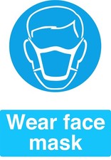 Blue Mandatory MASK Signage Acrylic Or Vinyl Sign Sticker Notice Decal Safety