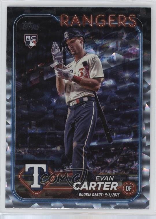 2024 Topps Update Debut Silver Crackle Foilboard Evan Carter #US58 Rookie RC