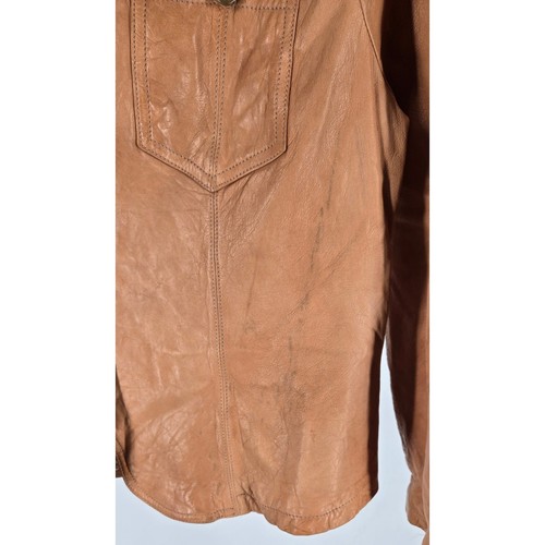 Banana Republic Womens Large Brown Butter Soft Leather Moto Jacket Y2K Retro - Picture 5 of 10