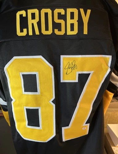 Sidney Crosby Autographed Black Hockey Jersey PAAS COA Pittsburgh Penguins