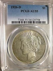 1926-D PEACE SILVER DOLLAR PCGS AU-55