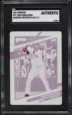 2021 Donruss Magenta Printing Plate Josh Donaldson 1/1 #79 SGC AUTH