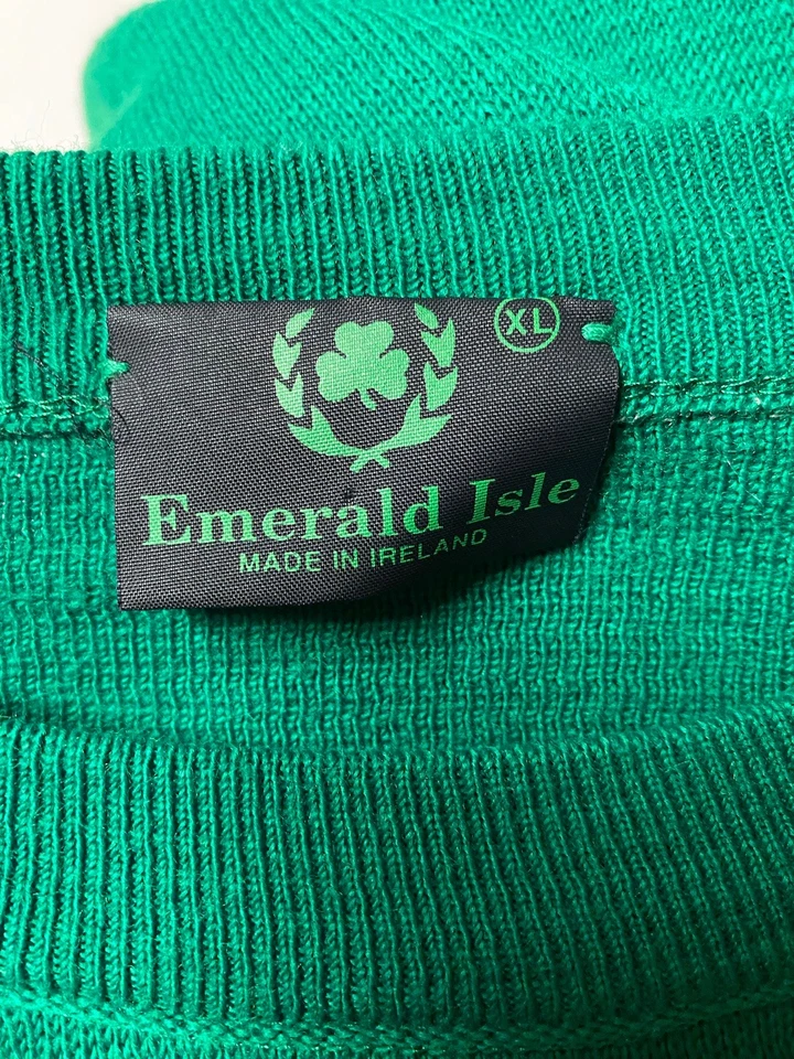 Suéter Claddagh Isla Esmeralda De Colección Para Hombres XL Verde Irlanda Tejido Bordado Foto 2 de 4