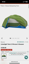 Marmot Limelight 2P 2-Person 3-Season Dome Tent w/Footprint Green/Blue