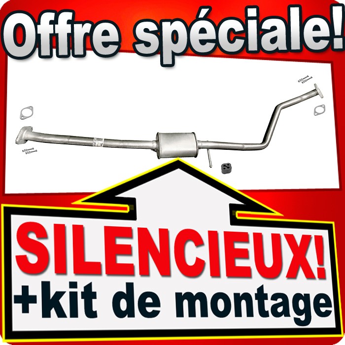 Silencieux intermédiaire Kia Rio DC échappement central pour moteur 1.3 et 1.5