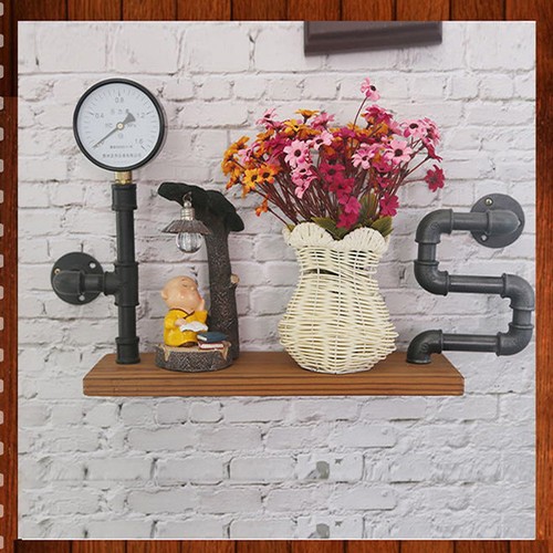 Estanterías vintage de hierro forjado estantes colgantes de pared librero decorativo - Imagen 16 de 24