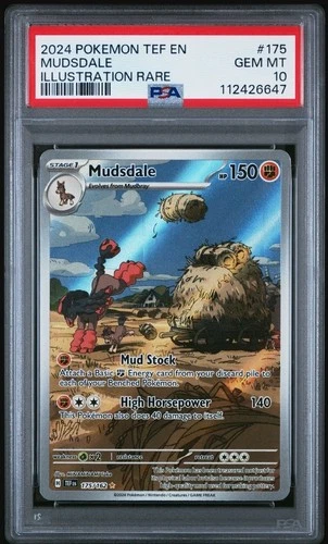 PSA 10 GEM MINT 2024 MUDSDALE TEF EN 175/162 TEMPORAL FORCES ILLUSTRATION RARE🔥
