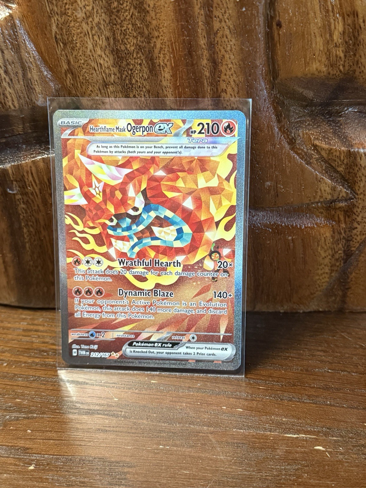Pokémon TCG Hearthflame Mask Ogerpon EX Twilight Masquerade 212/167 NM
