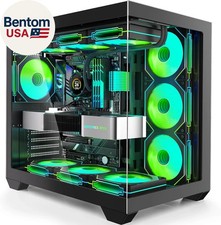 Gaming PC Case, ATX Cpmputer CASE with 7 PWM ARGB Fans Pre-Installed,Type-C Full