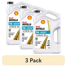 3 Pack Shell Rotella T4 Triple Protection 15W-40 Diesel Engine Oil, 1 Gallon