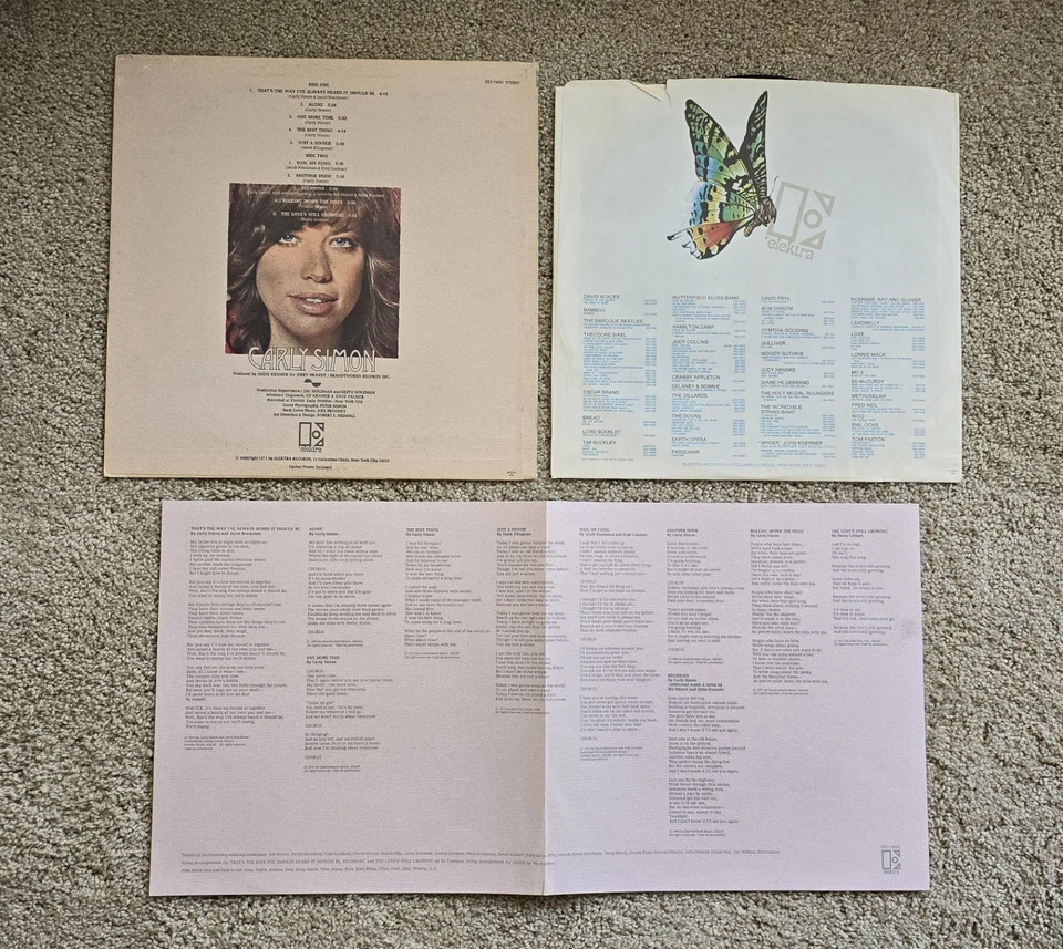 Carly Simon Vinyl LP with Poster | Elektra EKS-74082 - Image 3 of 4