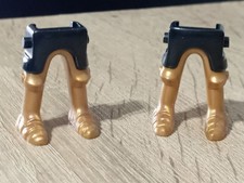 PLAYMOBIL X2 GAMBE NERE STIVALI D'ORO CAVALIERI MEDIEVALI TEMPLARI