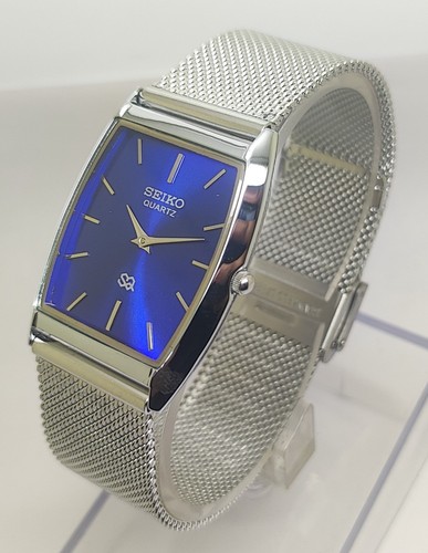 Vintage Seiko Slim Quartz Blue Dial Men's Wrist Watch