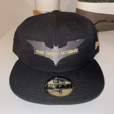 New Era 59FIFTY Batman El Caballero Oscuro Sombrero Ajustado Talla 8 Nuevo con Etiquetas Negro Plata Desvanecido