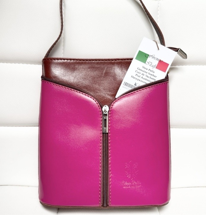 Rare Vintage Vera Pelle Pink Leather Women\'s Convertible Bag Vera Pelle Pink Pebbled Leather Made In Italy Backpack  main image 4