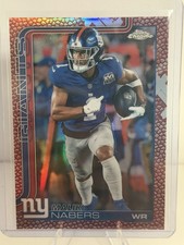 2025 Topps Chrome Football Malik Nabers Pigskin Refractor SP #225 Giants