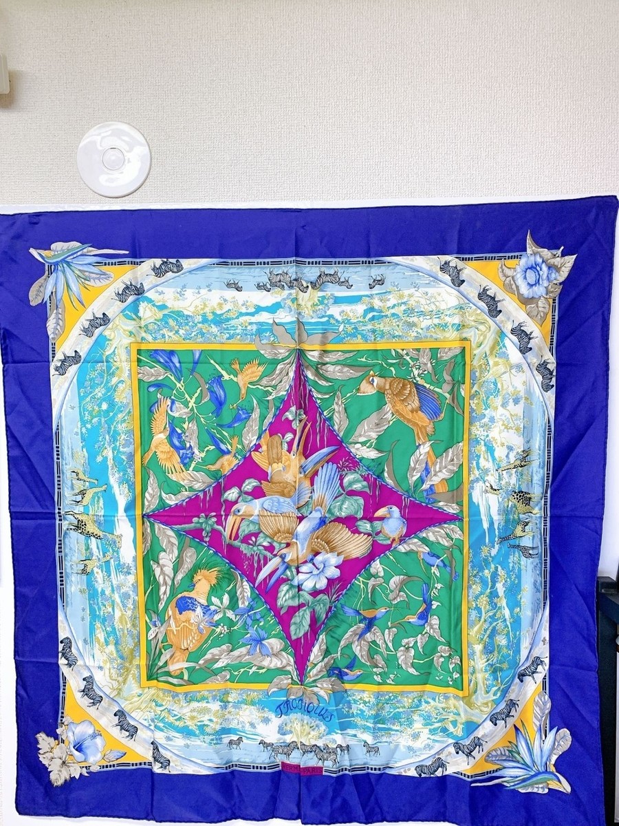 HERMES カレ90 TROPIQUES スカーフ Hermes Carre 90 Tropiques Silk Scarf Multicolor Authentic | eBay