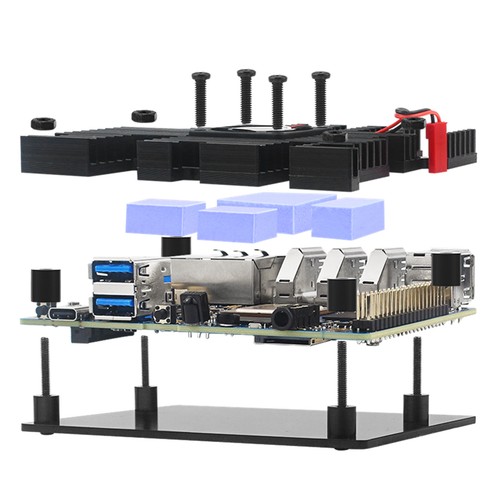 Do obudowy Orange Pi 5 Plus + wentylator chłodzący Aktywny pasywny grzejnik chłodzący / radiator - Zdjęcie 3 z 13