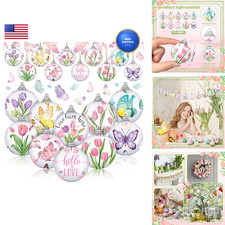 Outus 20 Pcs Spring Tulip Ornaments Ball Tulip Butterfly Decorations For Tree