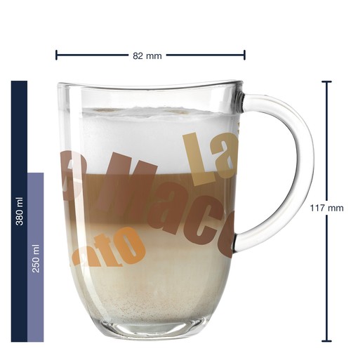 Leonardo Napoli Latte Macchiato Tasse Motiv 6er-Set 380ml Glastasse Glas Becher - Bild 2 von 6