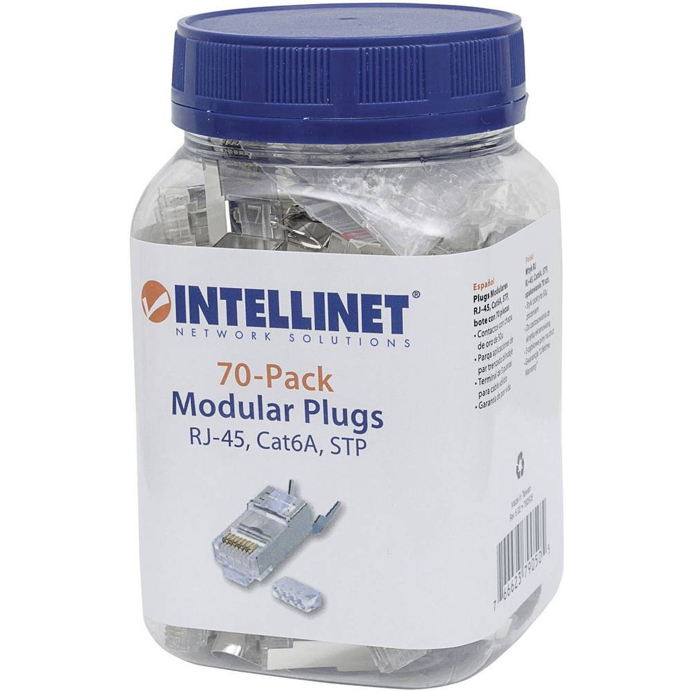 Fiches modulaires Cat6A RJ45 Intellinet Pro Line pour câble réseau lot de 50 pièces