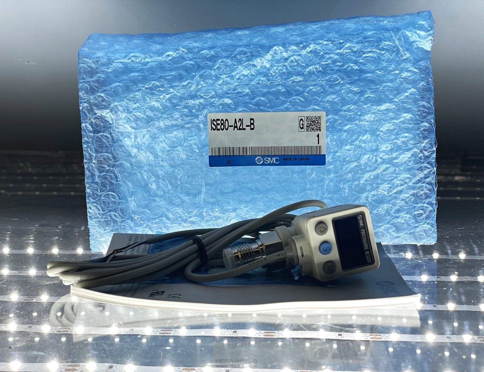 SMC ISE80-A2L-B Solid-State Digital Pressure Switch 12-24VDC w/ Cable