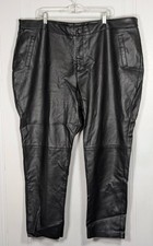 Eloquii Faux Leather Pants High Waist Straight Leg Women's 22 Office Work Wear