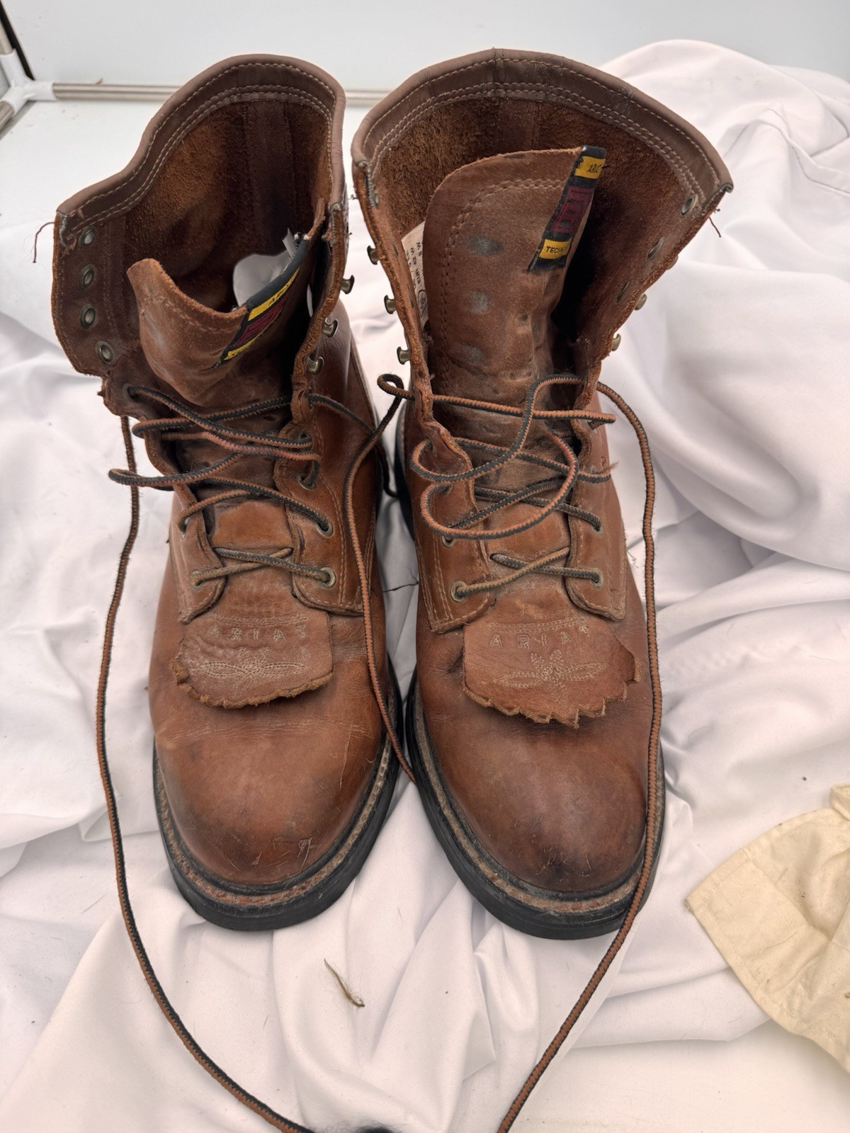 S Size 7 Boots Distressed Brown Lace Up Work Boots