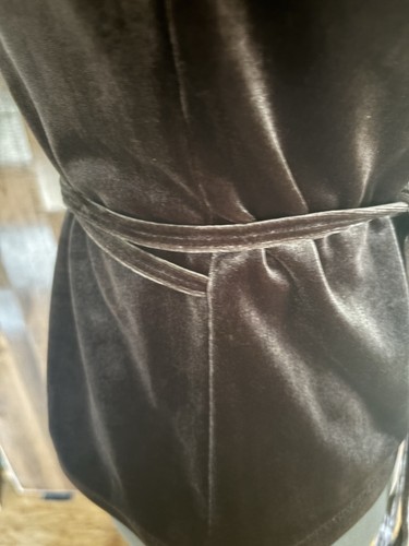 Madewell Gray Stretch Velvet Ballet Wrap Top Sz S Velour Velveteen Long Sleeve - Picture 9 of 18