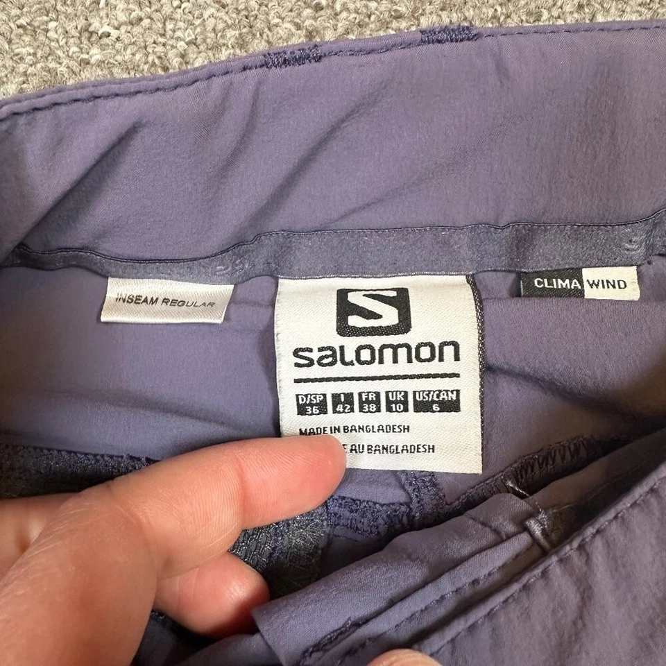 Pantalones para mujer Salomon Wayfarer trekking senderismo aire libre púrpura talla 6 Foto 4 de 4