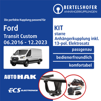 FüR Ford Transit Custom Typ V362 06.2016-12.2023 Ahk Starr +13Pol Spez E-Satz