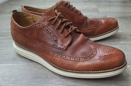 Cole Haan Shoes Mens 12 M Derby Original Brown Long Wingtip Dress C21133 - Picture 1 of 8