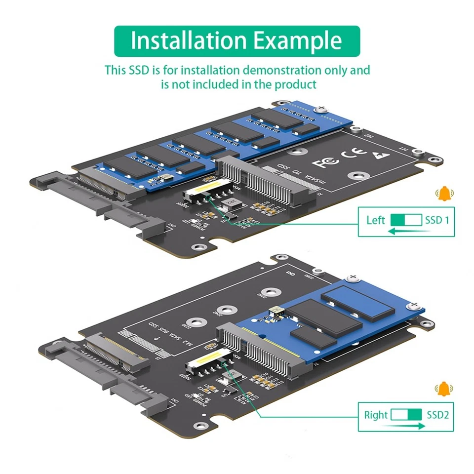 2 in 1 Combine M.2 NGFF Key B & MSATA SSD to 2.5 SATA3 Adapter with Plastic3524 - Image 2 of 4