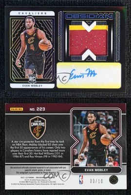 2021-22 Panini Obsidian - Rookie Jersey Autograph Evan Mobley #223